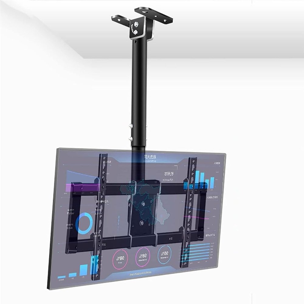 Adjustable Ceiling TV Mount, Tilt and Telescopic Ceiling TV Mount, Ceiling Suspended Telescopic Milk Tea Shop Wall Mount Bracket