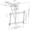 Adjustable Ceiling TV Mounting Bracket, 0-75 Flip Down, 90 Swivel Motorised TV Lift, TV Wall Bracket and Tilt Mounting Bracket for 32-75 TVs view 2