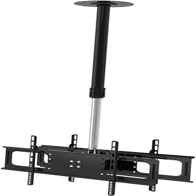 Adjustable Ceiling TV Mount Bracket - Double Sided TV Mount Bracket, Tilt and Rotatable TV Stand, Fits 32-70 Inch TVs TV Mount, Height Adjustment Up and Down, No Disassembly