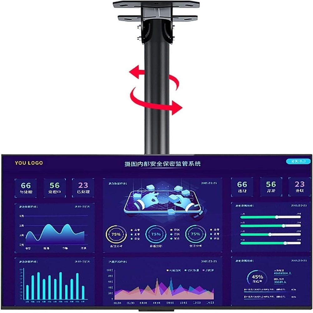 Ceiling TV Bracket, Wall TV Bracket, Height Adjustable Telescopic Ceiling TV Bracket for 39-90 Inch LCD Flat Panel TV, Expanding Metal Screw Fixing