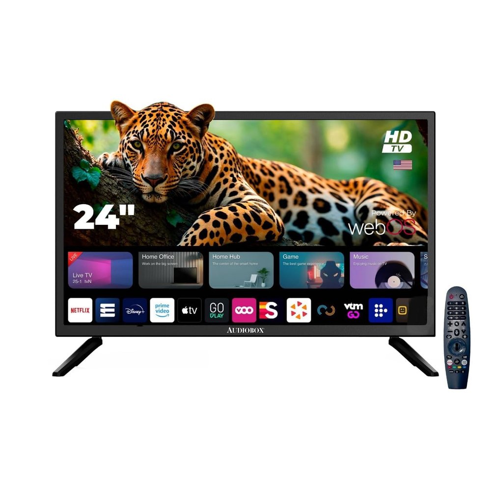 Audiobox TV-240SD 24-Inch Smart LED HDTV for RV, Camping | Magic Remote, webOS Hub, Bluetooth, Dual-Band WiFi, & 12V AC/DC Compatibility