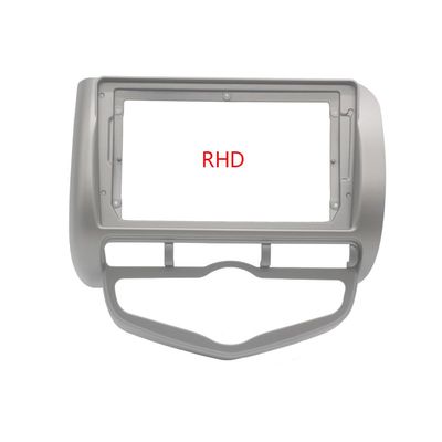 Car Front Side Air Outlet Vent Frame Trim Compatib 9 Inch Car Radio Fascia/Fit for Honda Jazz City FIT 2002-2008 AUTO AC Video Panel Player Audio Dash 2 Din Frame Mount Kit ABS Silver Car Stereo Radi