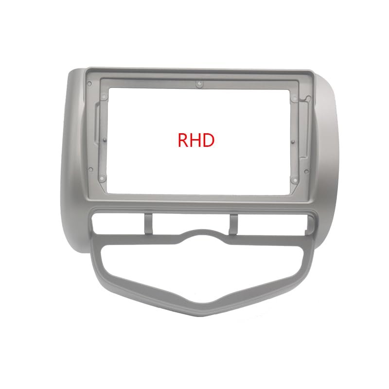 Car Front Side Air Outlet Vent Frame Trim Compatib 9 Inch Car Radio Fascia/Fit for Honda Jazz City FIT 2002-2008 AUTO AC Video Panel Player Audio Dash 2 Din Frame Mount Kit ABS Silver Car Stereo Radi
