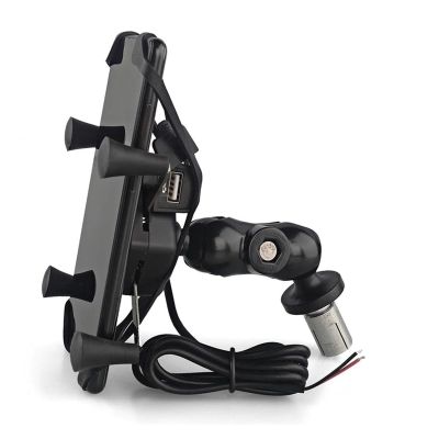 HMVHEKYEC Navigation Bracket Universal Motorcycle Phone Mount GPS Navigation Bracket with USB Grip Mobile Phone Holder Phone Mount Holder