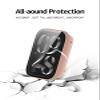 2 Pack for Xiaomi Smart Band 9 pro Case,Ultra-Thin Hard PC Protective Cover with Tempered Glass Film,BOVUGAC Case Cover for Xiaomi Band 9 pro Accessories-Clear+Pink view 3