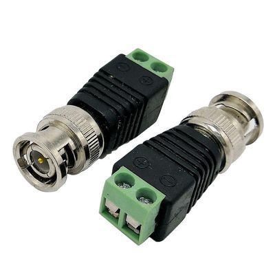 Cat5 to BNC Male Connector for CCTV Camera BNC UTP Video Balun Connector Adapter BNC Plug Accessories for CCTV System 10Pcs - (30-49Pcs, Type: Line Connector, Pins: 2P, Insert Type: Male Insert)