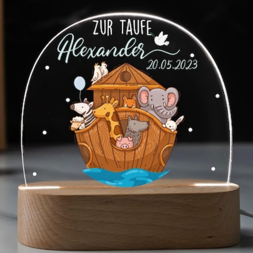 Personalized Night Light for Kids with Name Date Custom Baby Shower, Birthday, or Christmas Gift, Perfect for Nursery or Childrens Room, Acrylic 3D Lamp, Customize Name Lamp Gift for Daughter Son