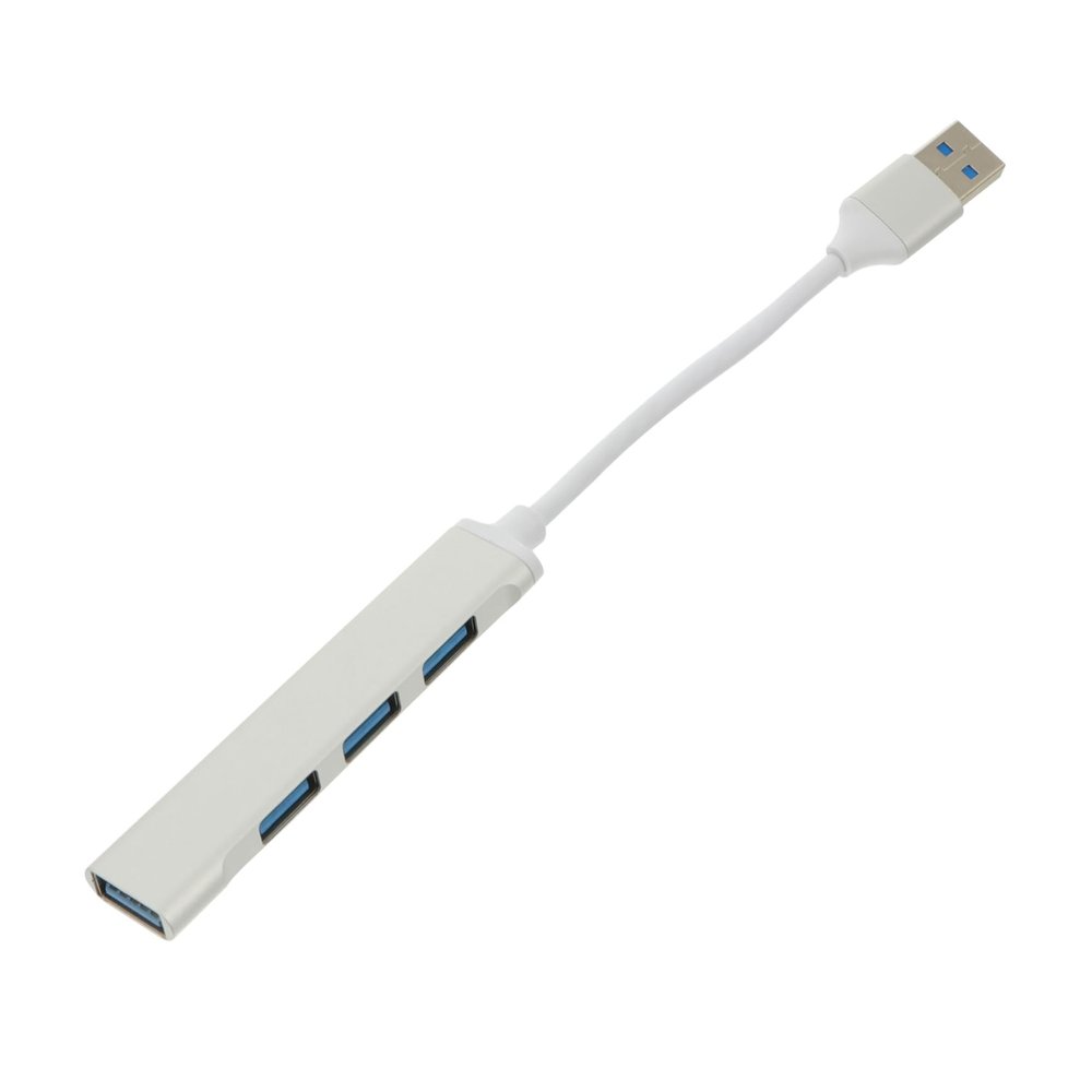 HOMSFOU 1pc Aluminium Alloy Port USB Hub Portable USB Splitter for Laptop Multi-Port Adapter for Office Use Lightweight and Design Silver