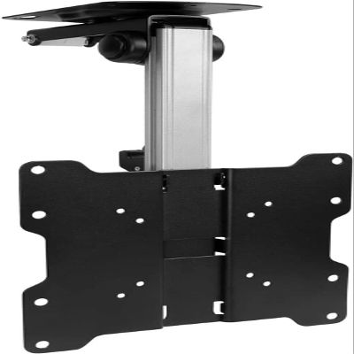 Flip Down TV and Monitor Mount - Ceiling Kitchen Overhead and Under Cabinet Mount, Height Adjustable TV Mount, 0-90 Flip Down TV/Monitor Bracket, Fits Flat Screens