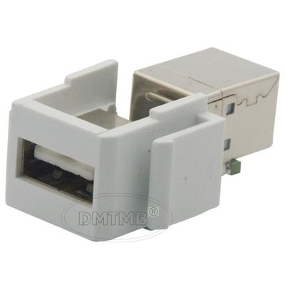 Wiring Connecting Terminals - Keystone USB Type A to Type B with Female to Female Connector - (Color: White)