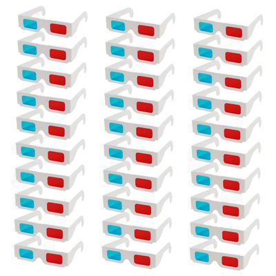 DirectNine Basics 30pcs Cardboard Glasses for Movies Games Publications Anaglyph for Boys and Girls Adults Portable Viewing