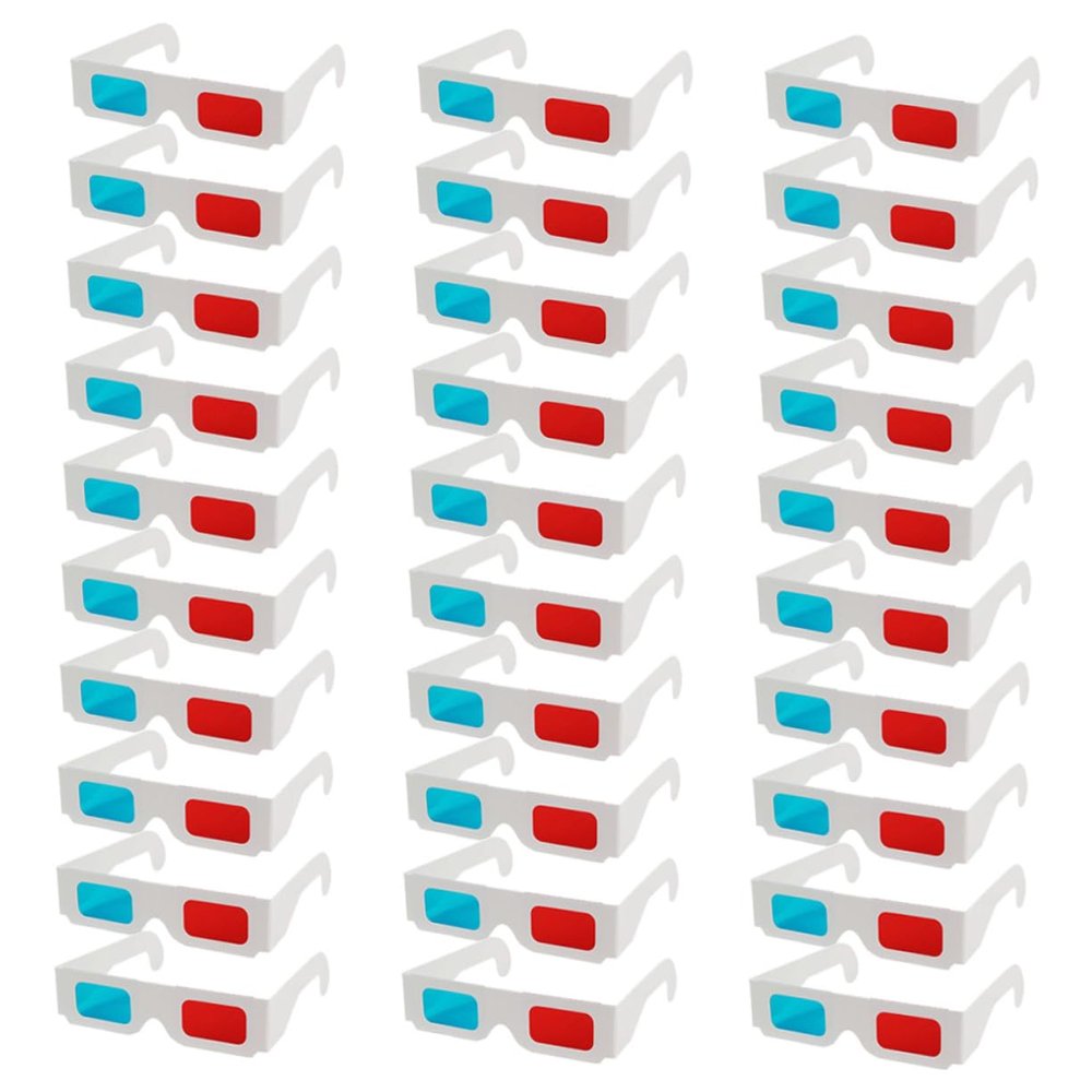 DirectNine Basics 30pcs Cardboard Glasses for Movies Games Publications Anaglyph for Boys and Girls Adults Portable Viewing