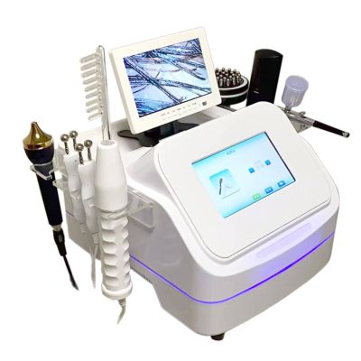 GLDWEY Skin Diagnosis Hair Analyzer, Skin Hair Scalp Detector, Digital Microscope Scalp Hair Follicle Detector, with 7 Handles, LCD Screen, Facial Skin Diagnosis System