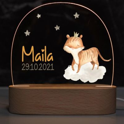 Custom Kids Night Light with Name & Date Ideal Baby Shower, Birthday, Christmas Gift for Boys and Girls, Personalized Nursery Dcor, Customized Nursery Baptism Gifts for Girls Boys Christening Baby