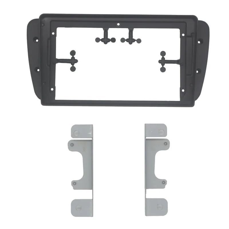 9 Inch Car Fascia Compatible with Ibiza 6J 2009 2010 2011 2012 2013 Video Panel Player Audio Dash 2 Din Frame Dashboard Mount Kit Bezel