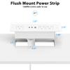 Furniture Drawer Outlet, Recessed Power Strip with (3) PD 20W USB Ports Fast Charging & (3) 15 Amp AC Outlets, (14 AWG) 10 FT White Spring Cord view 2