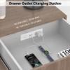 Furniture Drawer Outlet, Recessed Power Strip with (3) PD 20W USB Ports Fast Charging & (3) 15 Amp AC Outlets, (14 AWG) 10 FT White Spring Cord view 4