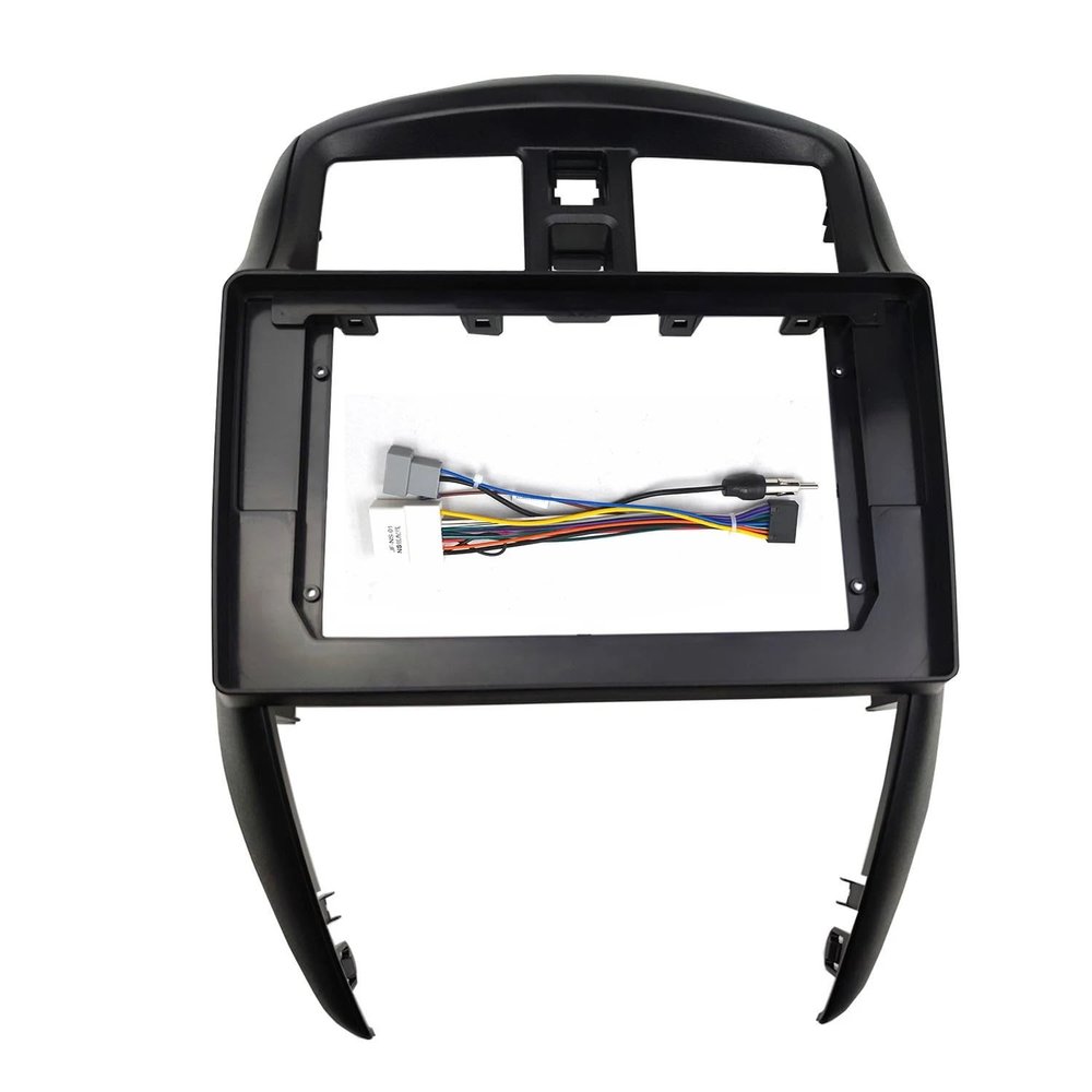10.1 Inch Compatible with Versa Sedan 2015-2019 Car Radio Android MP5 Player Stereo Casing Frame 2Din Head Unit Fascia Dash Cover(Frame Cable LHD)