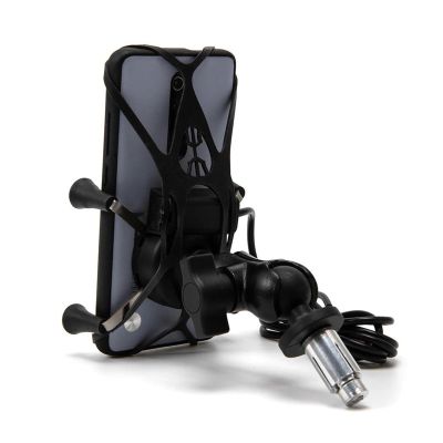 HMVHEKYEC Navigation Bracket for YZF-R6 for Y&zf R6 YZFR6 2006-2017 2016 2015 2014 R1M Motorcycle Cellphone Stand USB Phone Holder Fork Stem Mount GPS Navigation USB Bracket Phone Mount Holder