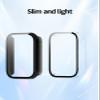 2 Pack for Xiaomi Smart Band 9 pro Case,Ultra-Thin Hard PC Protective Cover with Tempered Glass Film,BOVUGAC Case Cover for Xiaomi Band 9 pro Accessories-Clear+Black view 3