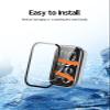 2 Pack for Xiaomi Smart Band 9 pro Case,Ultra-Thin Hard PC Protective Cover with Tempered Glass Film,BOVUGAC Case Cover for Xiaomi Band 9 pro Accessories-Clear+Black view 4