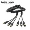 Wiring Connecting Terminals - 1Pcs 8M M12 4Pin Aviation Spring Cable GX12 3 x 4Pin Male to Female Extend Spliiter Wire for Audio Video Camera Monitor and CCTV view 2