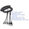 Wiring Connecting Terminals - 1Pcs 8M M12 4Pin Aviation Spring Cable GX12 3 x 4Pin Male to Female Extend Spliiter Wire for Audio Video Camera Monitor and CCTV view 3