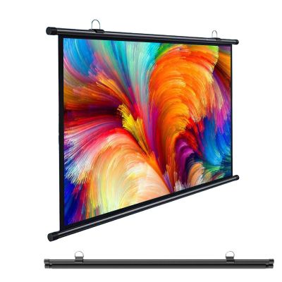 60 Inch 72 Inch 4K HD Projection Screen, Anti-Crease Portable Projector Movie Screen, Light-Weight 16:9/4:3 Movie Screen, Easy To Roll Up for Storage, for Home Theater Public Display(16:9,60in)