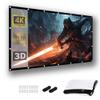 LIVCHLOE Portable Projection Screen 72-180 Inch 4:3 Projector Screen 16:9/Foldable/Anti-Crease, Double Sided Projection Screen for Indoor Outdoor Cinema Washable(180inch4:3) view 1