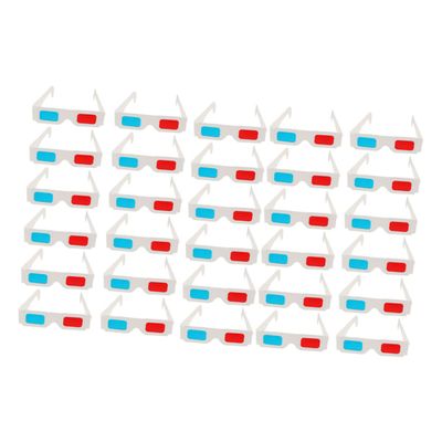 Mikikit 30pcs Cardboard Glasses Anaglyph Lenses for Movies and Comics Lightweight Eyewear for Enhanced Viewing