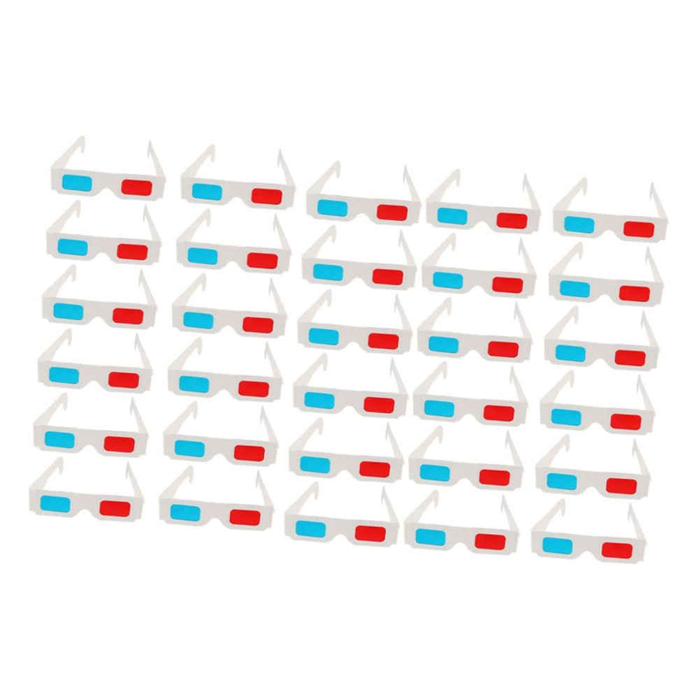 Mikikit 30pcs Cardboard Glasses Anaglyph Lenses for Movies and Comics Lightweight Eyewear for Enhanced Viewing