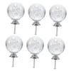 TOBBOMEY 6pcs Crystal Round Cabinet Knobs White Decorative Pulls for Wardrobe Dresser and Bathroom Cabinets Easy to Install Drawer Hardware view 1