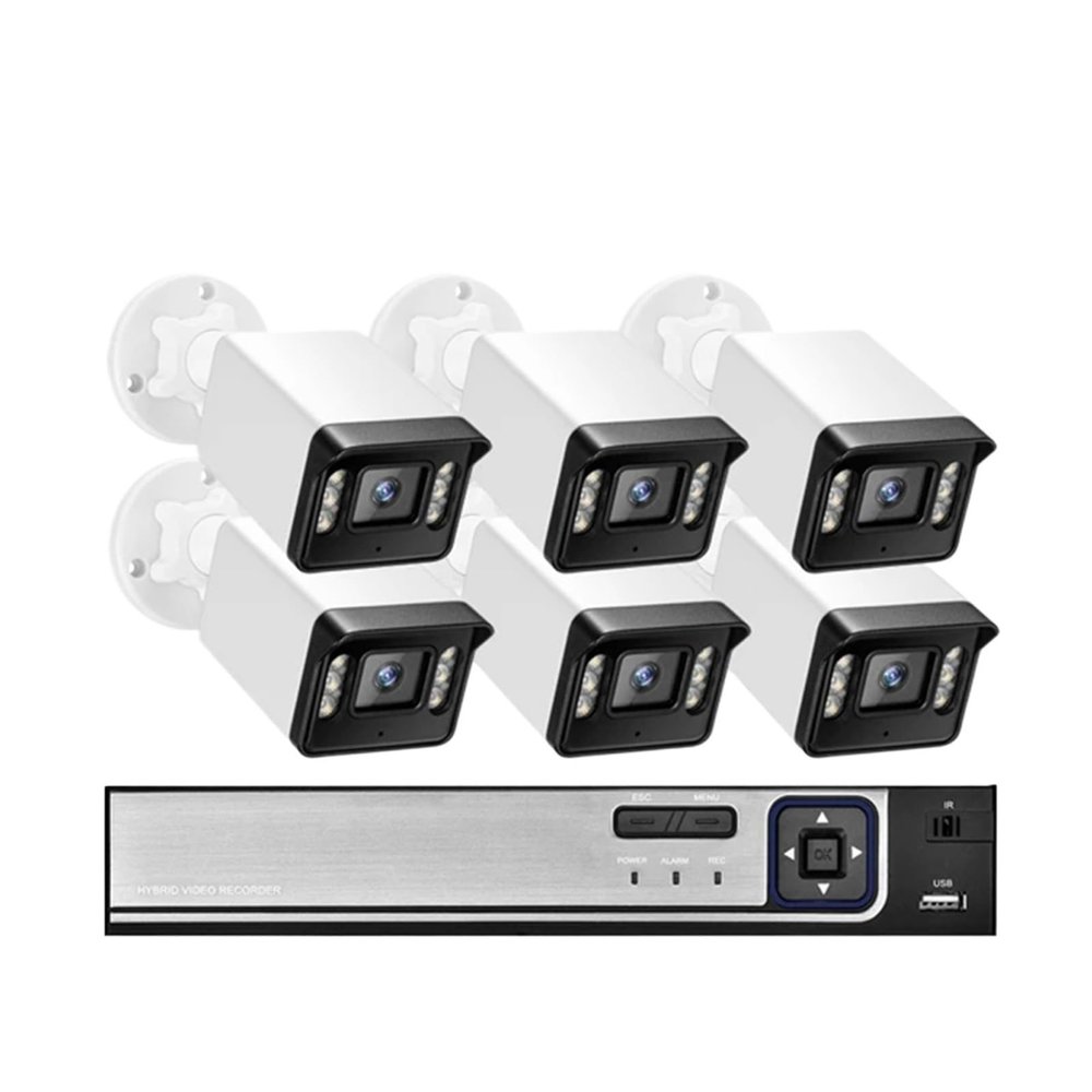 8CH 5MP 8MP POE Security Camera System Two Way Audio 8MP NVR Kit CCTV Outdoor IP Camera H.265 P2P Video Surveillance Set(None,8CH NVR 6pcs 5MP Cam)