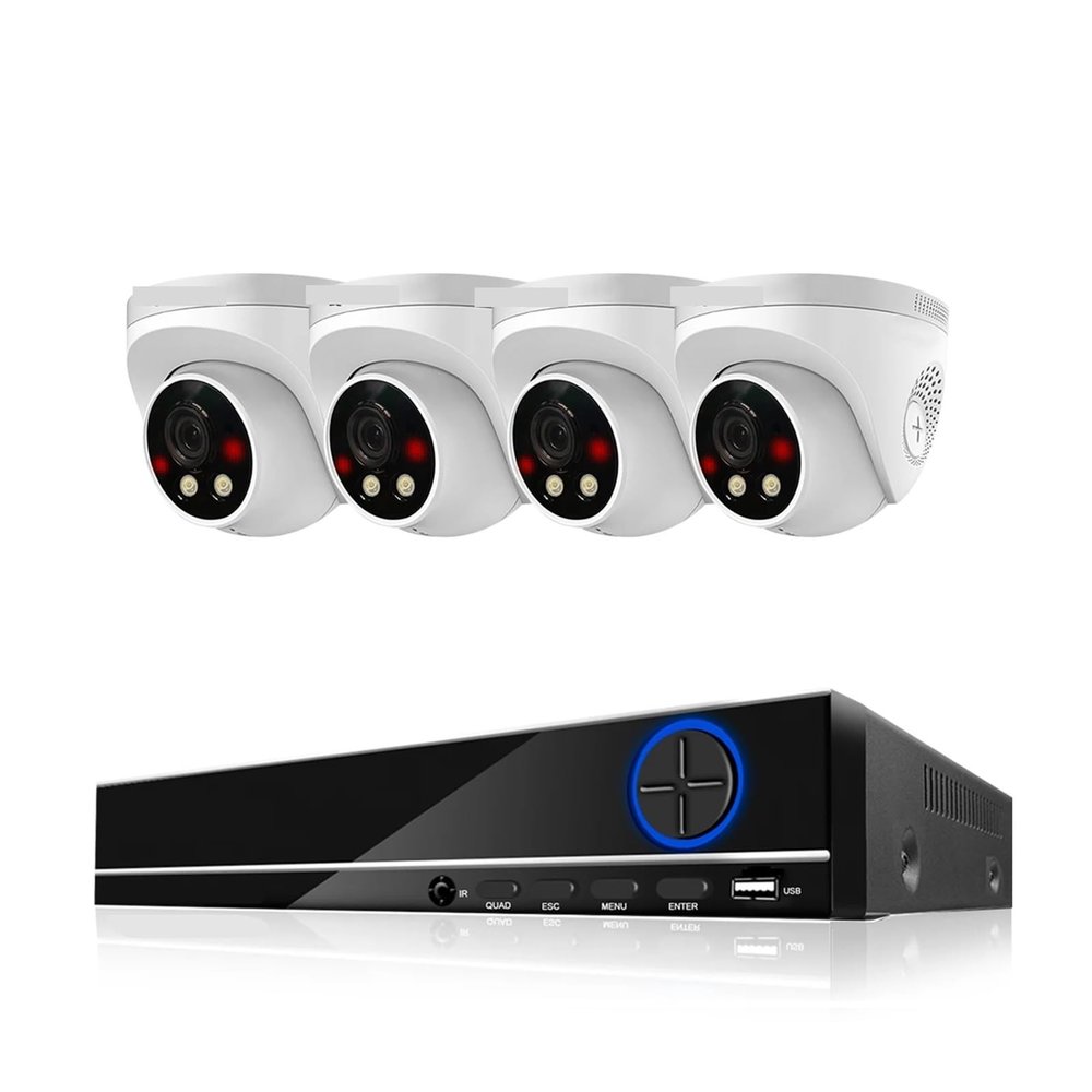 QDVOPHZA H.265+ 10CH 4K POE NVR Kit 8CH 8MP Two Way Audio Indoor Color Night Camera CCTV Video Surveillance Camera Security System(None,10CH NVR x 4 Cameras)