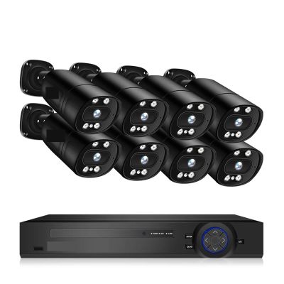 4K 16CH Security Camerae System 5MP 8MP Two Way Audio CCTV Camera System AI P2P Video Surveillance Kit(None,16CH 8MP with 8 Cam)