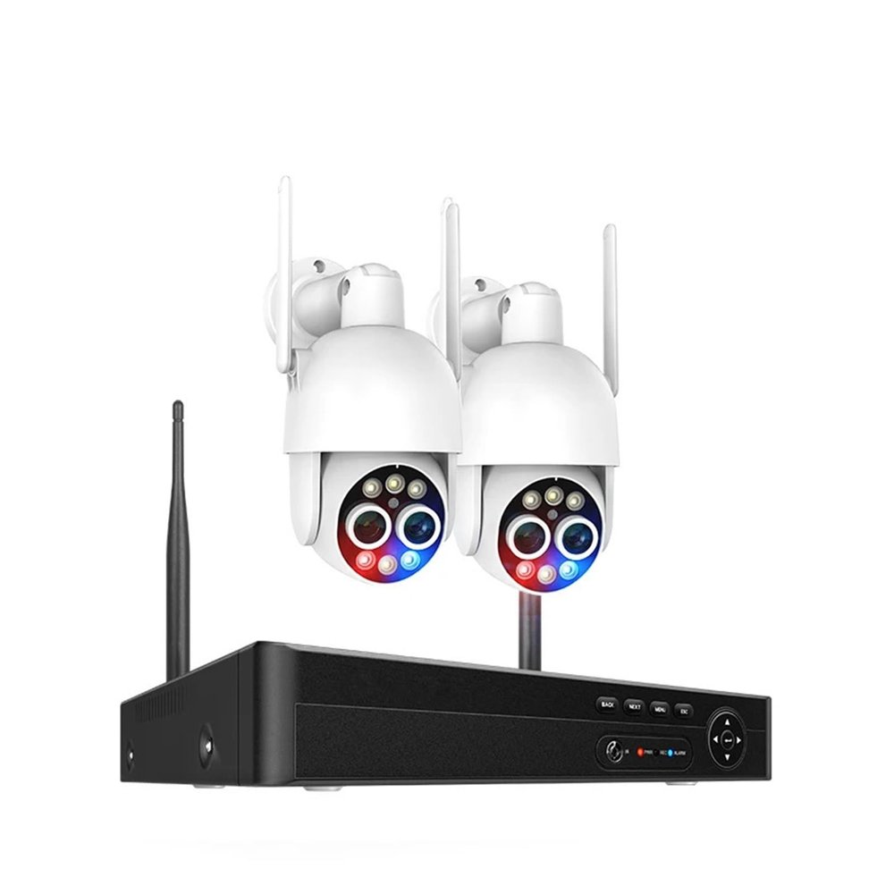 QDVOPHZA 8CH PTZ 8MP Dual Lens Wireless Surveillance Security System 8X Zoom Two Way Audio WiFi NVR Camera Kit Human Detect(None,8CH and 2 Cameras)