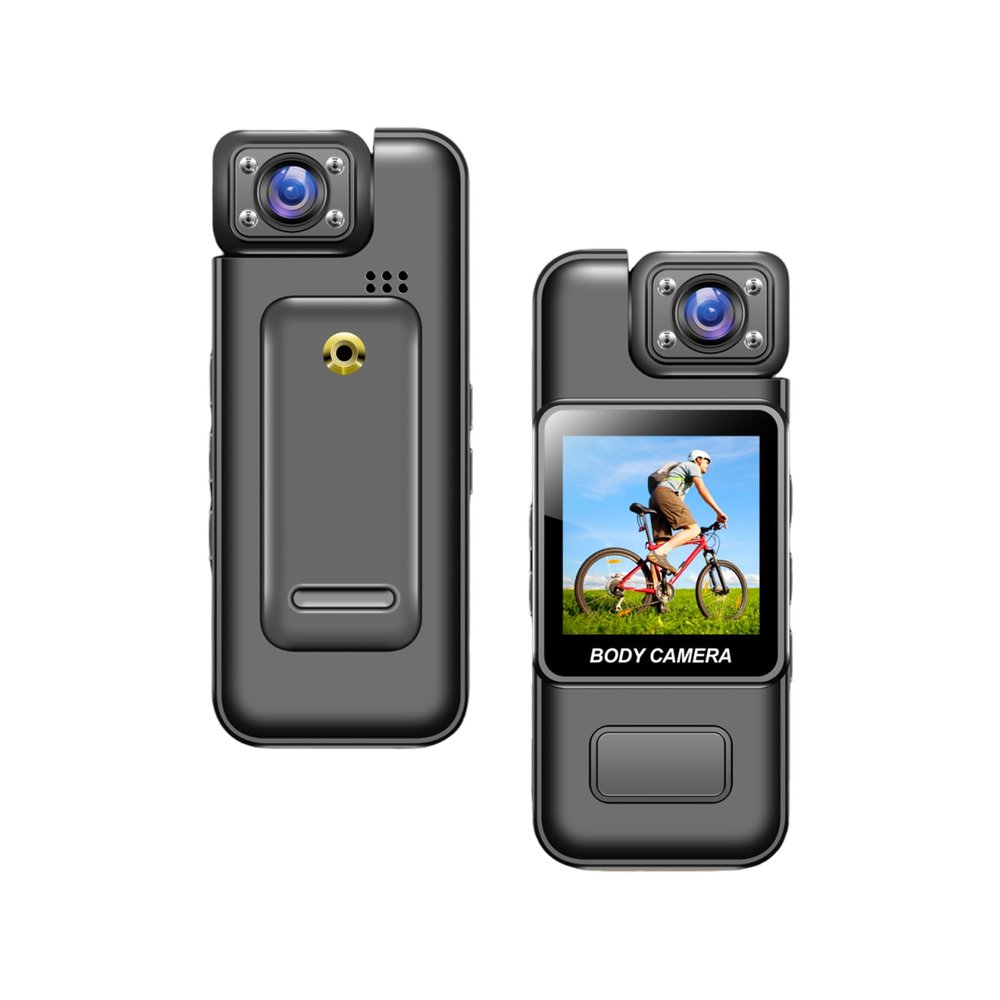 Sanpyl HD 4K Body Cam with 180 Rotating Lens, Smart Motion Detection and IR Cut Auto Night Vision, Cyclic Video, Portable Video Camera for Civilians Police Law Enforcement