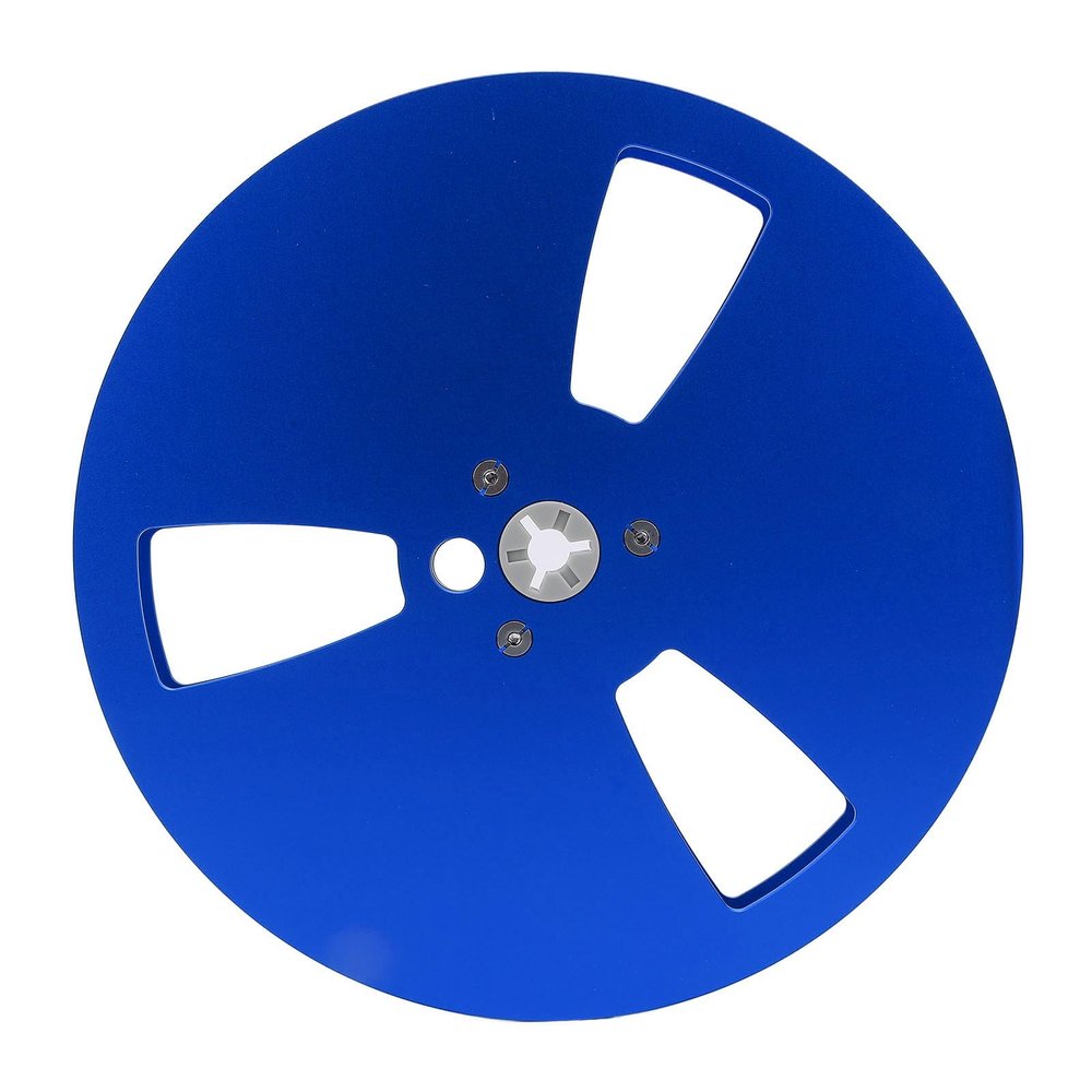 1/4 7 Inch Empty Tape Reel, Open Reel Sound Tape Empty Reel Aluminum Alloy 3 Holes 1/4 7 Inch Empty Tape Reel for TEAC for Studer(Red and Blue) (Blue)