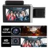 3 Channel Dash Cam, Dash Cam Front Rear and Inside 1080P 3 Channels with HD Night Vision Car Camera, 3.0 Inch Screen Dashboard Camera Dashcam for Cars, Trucks view 2