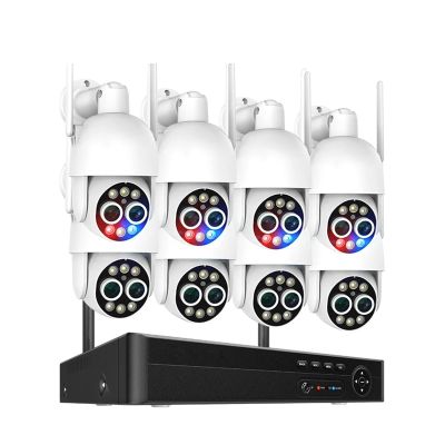 QDVOPHZA 8CH PTZ 8MP Dual Lens Wireless Surveillance Security System 8X Zoom Two Way Audio WiFi NVR Camera Kit Human Detect(None,8CH and 8 Cameras)