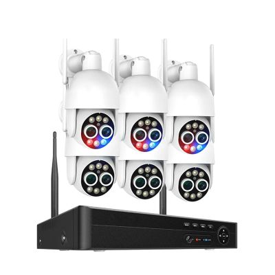 QDVOPHZA 8CH PTZ 8MP Dual Lens Wireless Surveillance Security System 8X Zoom Two Way Audio WiFi NVR Camera Kit Human Detect(None,8CH and 6 Cameras)