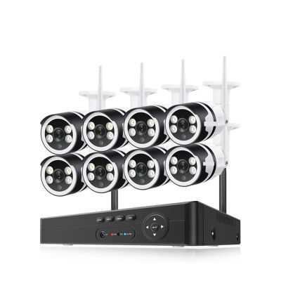 QDVOPHZA 3MP 5MP HD Wireless CCTV System Two Way Audio Waterproof WiFi IP Security Camera 8CH NVR Video Surveillance Kit(None,8CH NVR 8Pcs Cam 5MP)