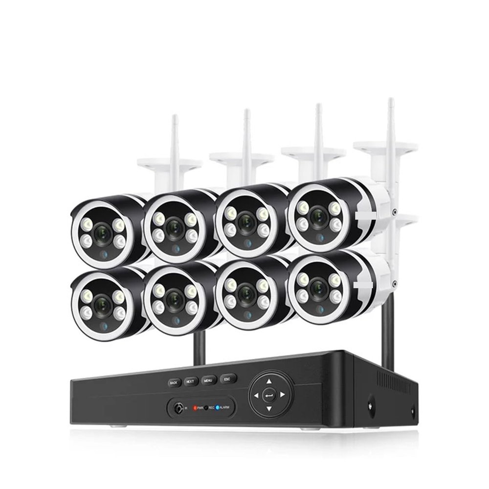 QDVOPHZA 3MP 5MP HD Wireless CCTV System Two Way Audio Waterproof WiFi IP Security Camera 8CH NVR Video Surveillance Kit(None,8CH NVR 8Pcs Cam 5MP)