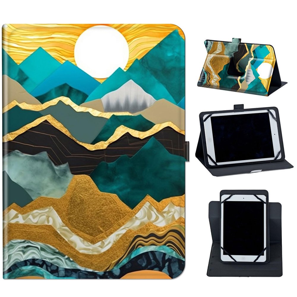 Case for 7" Kindle Oasis (10th/9th Generation, 2019/2017 Release),360 Degree Rotating Case with Kickstand and with Magnetic Closure Case for Amazon Kindle Oasis,Night Mountain Lake Moon
