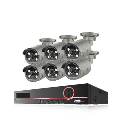 QDVOPHZA 8CH 4MP POE Security Camera System POE Kit P2P CCTV Surveillance Outdoor Audio Record Security IP Camera System(2T,8CH and 6 Camera)