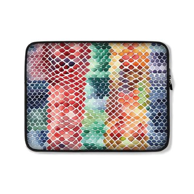 Protective Case Cover Bag for iPad (Regular, Air, Pro 9, 10, 11, 12, 13 inches) Snakeskin PatternPrint Design Multicolored Abstract Cool Watercolor Snake PatternCute Zippered Sleeve