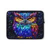 Protective Case Cover Bag for iPad (Regular, Air, Pro 9, 10, 11, 12, 13 inches) Stained Glass Art Cute Close Up Abstract Colorful Owl Bird Animal Flat Print Design Zippered Sleeve view 1