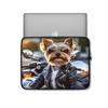 Protective Case Cover Bag for iPad (Regular, Air, Pro 9, 10, 11, 12, 13 inches) Funny Yorkshire Terrier Puppy Dog Yorkie in 90s Sunglasses & Motorcycle Jacket Zippered Sleeve view 2