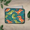 Protective Case Cover Bag for iPad (Regular, Air, Pro 9, 10, 11, 12, 13 inches) Dinosaur Fantasy T-rex Dino Smiling T Rex in a Dinosaur Forest Dinosaurs Pattern Design Zippered Sleeve view 3