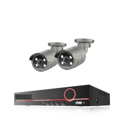 QDVOPHZA 8CH 4MP POE Security Camera System POE Kit P2P CCTV Surveillance Outdoor Audio Record Security IP Camera System(2T,8CH and 2 Camera)